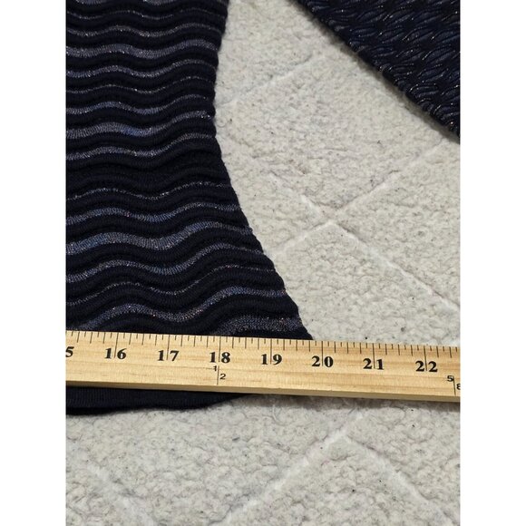 Tory Burch Women's Blue Shimmer Peplum Sweater Long Sleeve Wool Blend Size S NWT - Picture 9 of 10